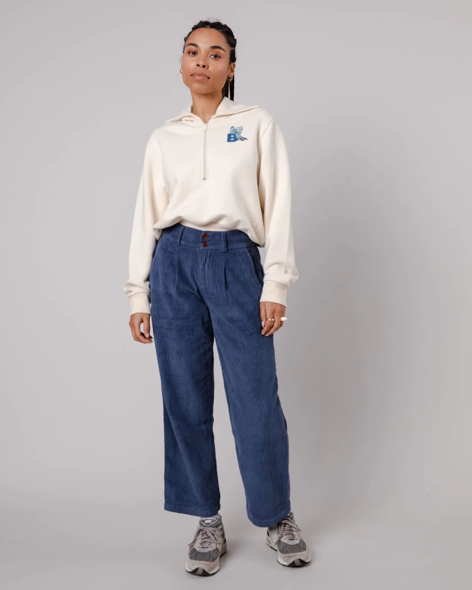 Cordhose mit Bundfalte Indigo – Bild 3