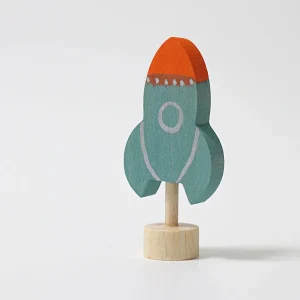 GRIMM'S Steckfigur Rakete - Handbemalte Holzfigur für Festtagsringe